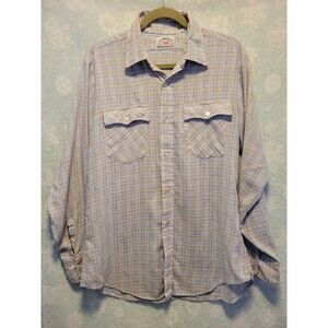 Vintage Levi's Made in USA Plaid Large Multicolor Long Sleeve Collared Shirt